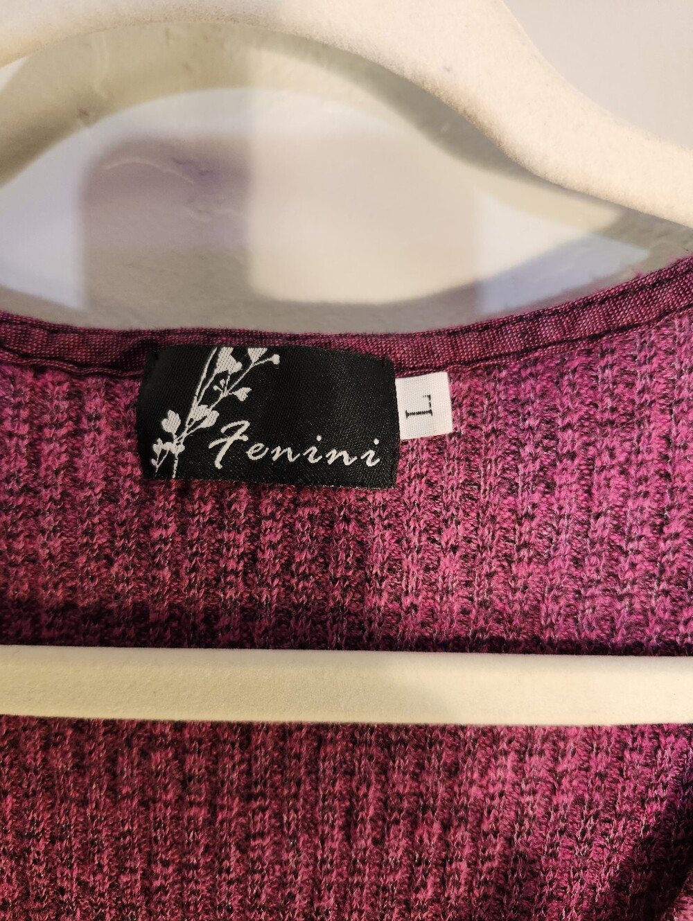 Fenini Pink Two-Tone V-Neck Cotton - Picture 2 of 5